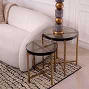 Side Table Haymann vintage brass finish set of 2