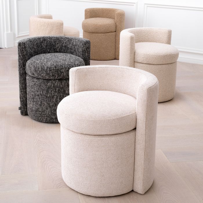 Stool Arcadia bouclé cream