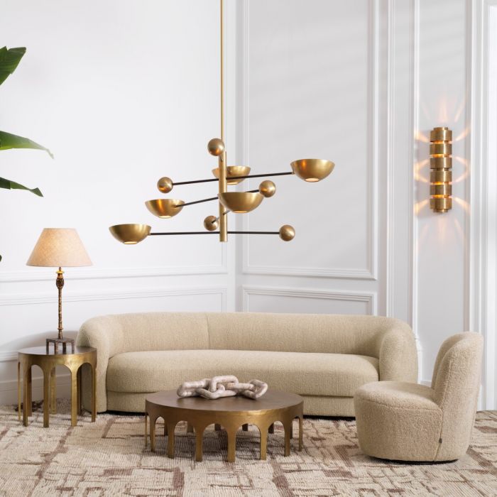 Table Lamp Santoro vintage brass finish incl shade