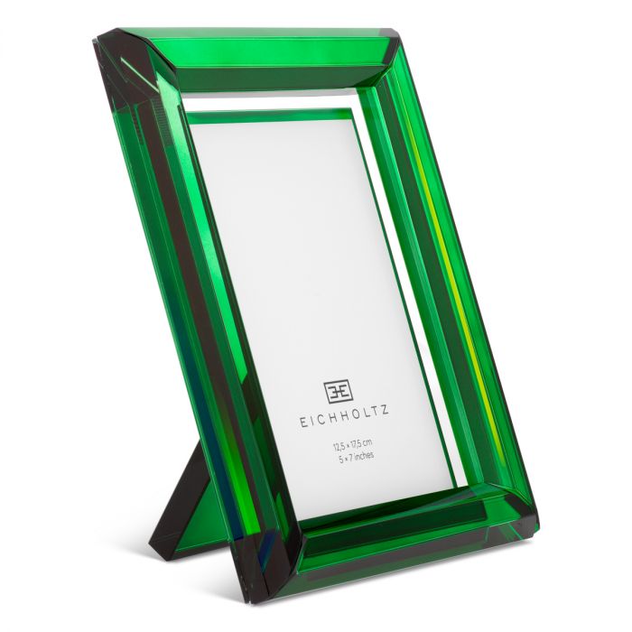 Picture Frame Theory L green crystal glass set of 2