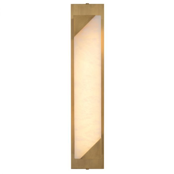 Wall Lamp Scilla antique brass finish alabaster