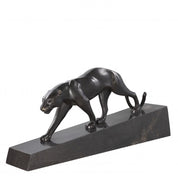 Pantherae bronze on marble base