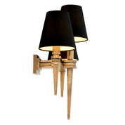 Wall Lamp Waterloo Triple vintage brass finish incl black shades