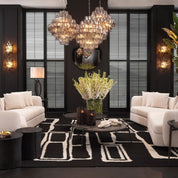 Chandelier Benini L nickel finish smoke glass