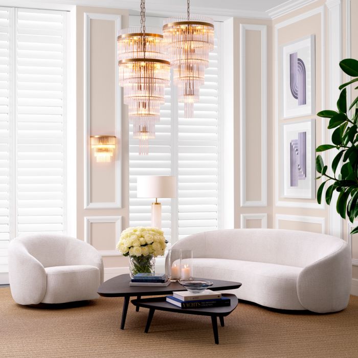Chandelier Yara L antique brass finish
