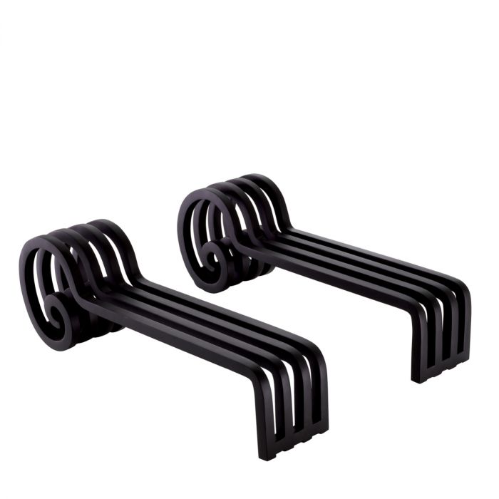 Andiron Mardor black finish set of 2