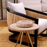 Silla Aruba clásica acabado negro algas marinas naturales sentier crema