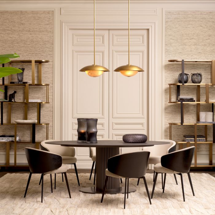 Cabinet Clio Round brushed brass finish