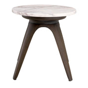 Side Table Borre round bianco lilac marble