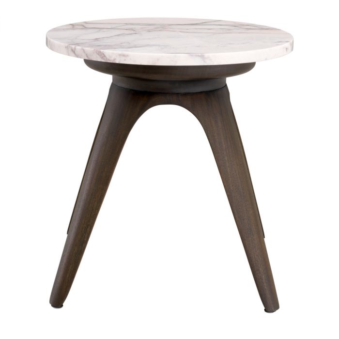 Side Table Borre round bianco lilac marble