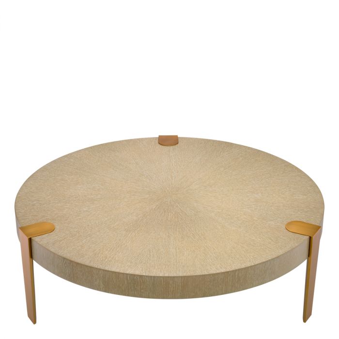 Mesa de centro Oxnard chapa de roble lavado br latón
