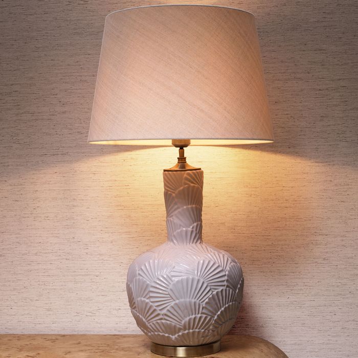 Table Lamp Andorra off-white ceramic incl shade