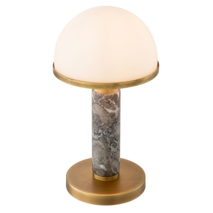 Table Lamp Ziegèl antique brass finish grey marble
