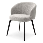 Silla de comedor Lloyd con brazo bouclé gris juego de 2