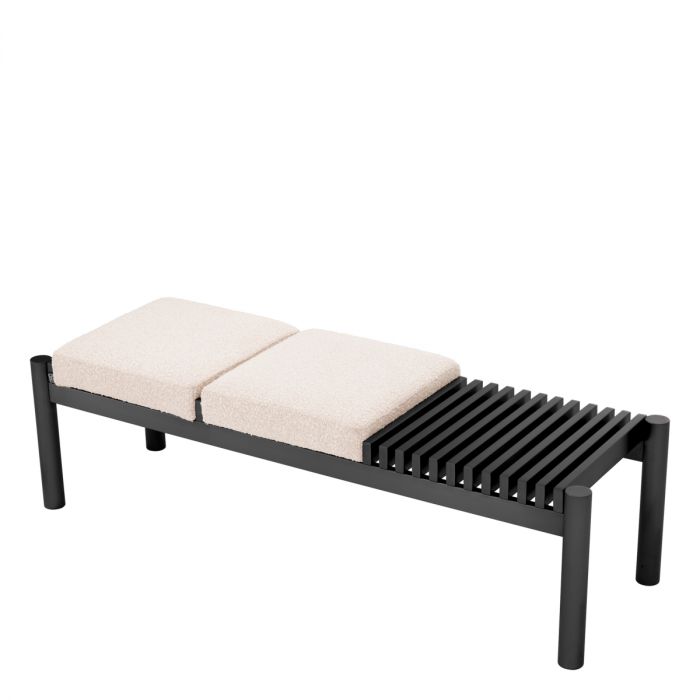 Bench Bibi bronze finish bouclé cream