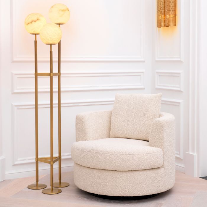 Swivel Chair Felix bouclé cream