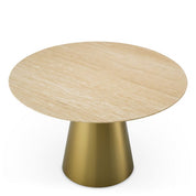 Dining Table Nathan brushed brass finish travertine