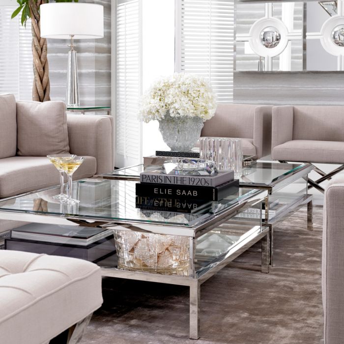Coffee Table Harvey sliding top polished ss