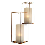 Wall Rack Deco rectangular vintage brass finish set of 2