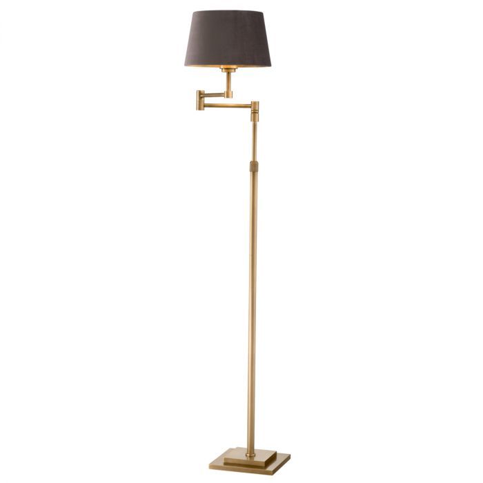 Floor Lamp Corbin antique brass finish incl velvet shade