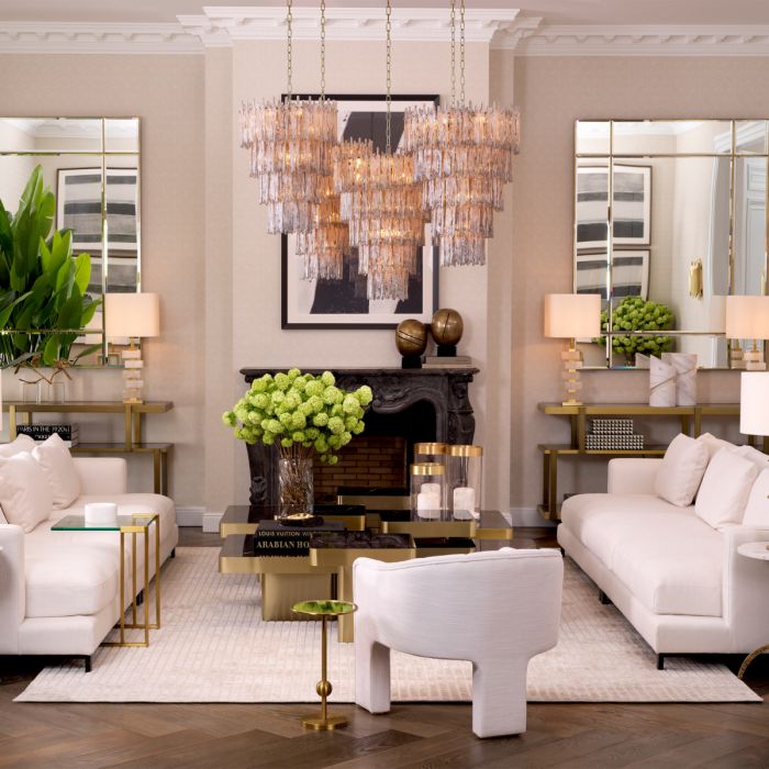 Chandelier Saint Roch L light brushed brass finish