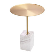Side Table Cole brushed brass finish white marble