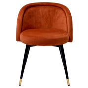 Silla de comedor Chloé savona terciopelo naranja juego de 2