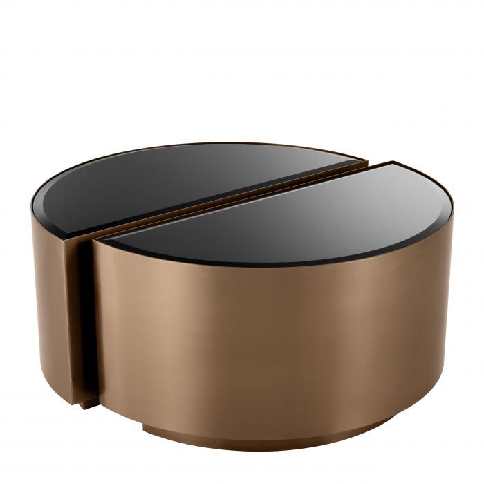 Side Table Astra brushed copper finish set of 2