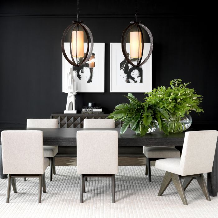Chandelier Luciano hammered bronze highlight