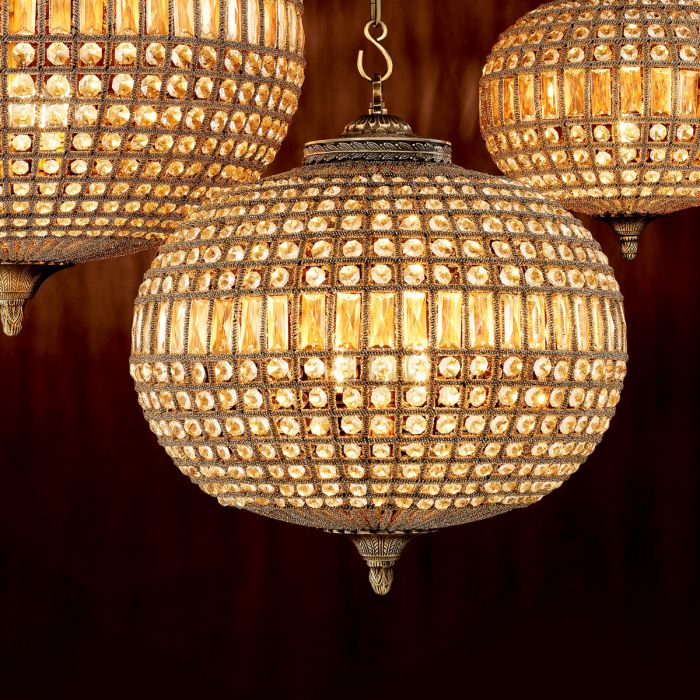 Chandelier Kasbah Oval M antique brass finish