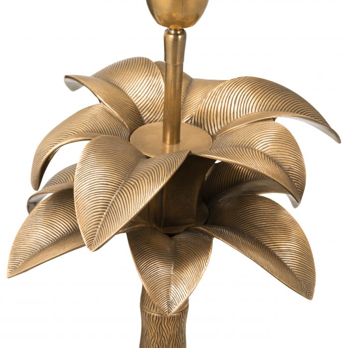 Table Lamp Mediterraneo vintage brass finish incl green velvet shade