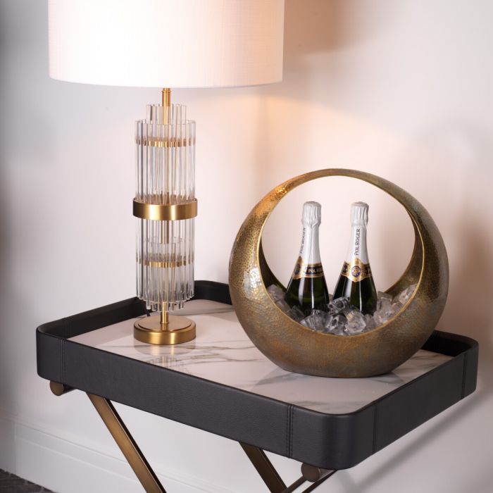 Table Lamp East antique brass finish incl shade