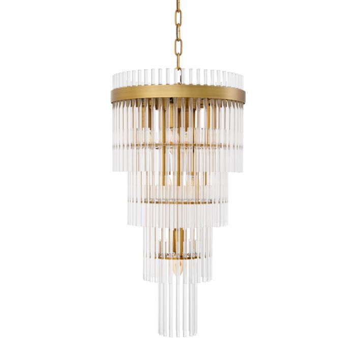 Chandelier Yara S antique brass finish
