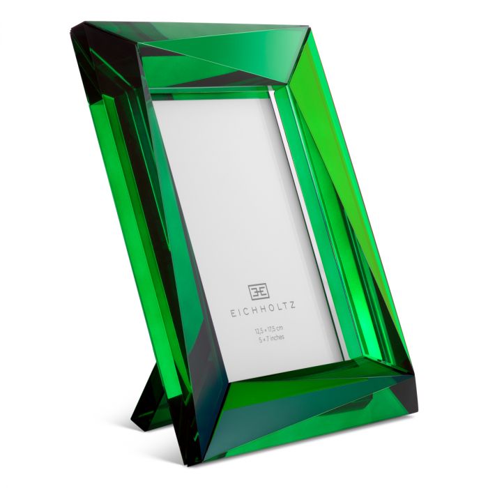 Picture Frame Obliquity L green crystal glass set of 2