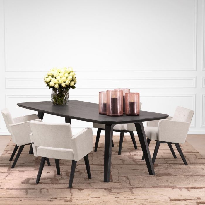 Dining Table Glover charcoal grey oak veneer