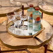 Tray Salvi Round vintage brass finish