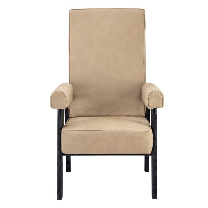Chair Milo high black oak beige nubuck