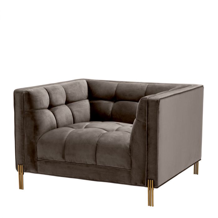 Silla Sienna savona terciopelo gris