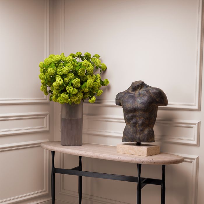 Ramo de Hortensias bola de nieve verde tacto real 36 piezas