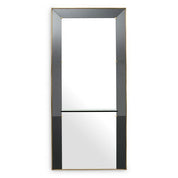 Mirror Bellana antique brass finish smoke glass