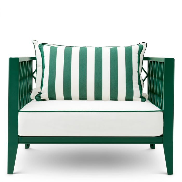 Silla de exterior Ocean Club verde Blaise blanco roto verde florent
