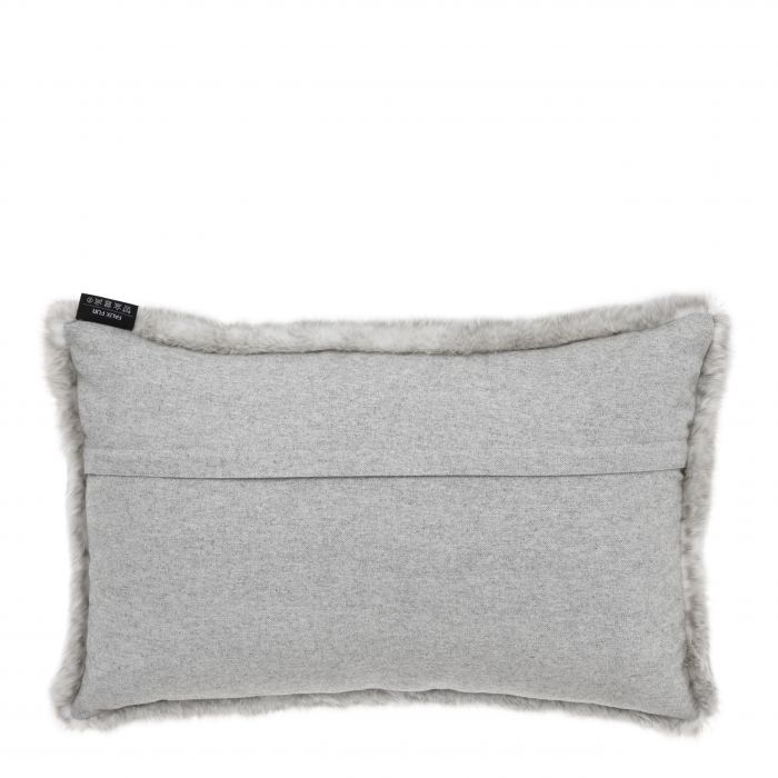 Scatter cushion Alaska faux fur light grey rect.