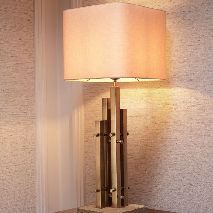Table Lamp Destino vintage brass finish incl shade