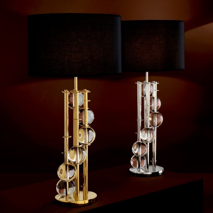 Table Lamp Lorenzo gold finish incl black shade