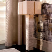 Floor Lamp Division raku ceramic crackled white incl shade