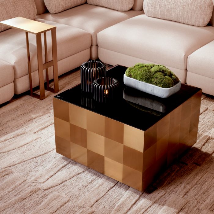 Side Table Pierre brushed brass finish