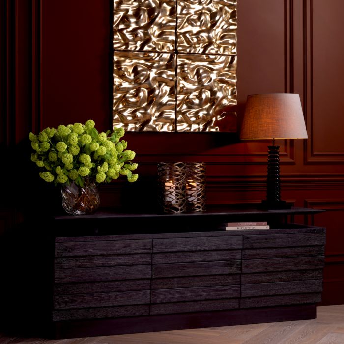 Drawer Dresser Quintino charcoal grey oak veneer