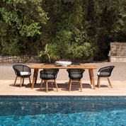 Outdoor Dining Chair Trinity black weave flores off-white