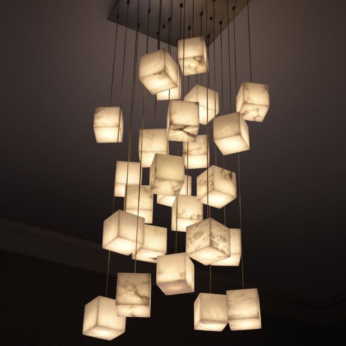 Chandelier Duboce antique brass finish