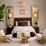 Chandelier Luciano hammered vintage brass finish